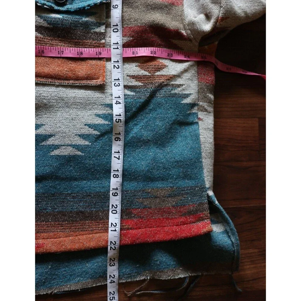 Boho Aztec Tribal Southwestern Print Shacket Yellowstone Shirt Jacket Coat L - Picture 2 of 12